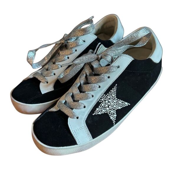 Golden Goose Women's Super Star Suede Silver Sparkle Sneakers + Bags Size 39 - Picture 2 of 14